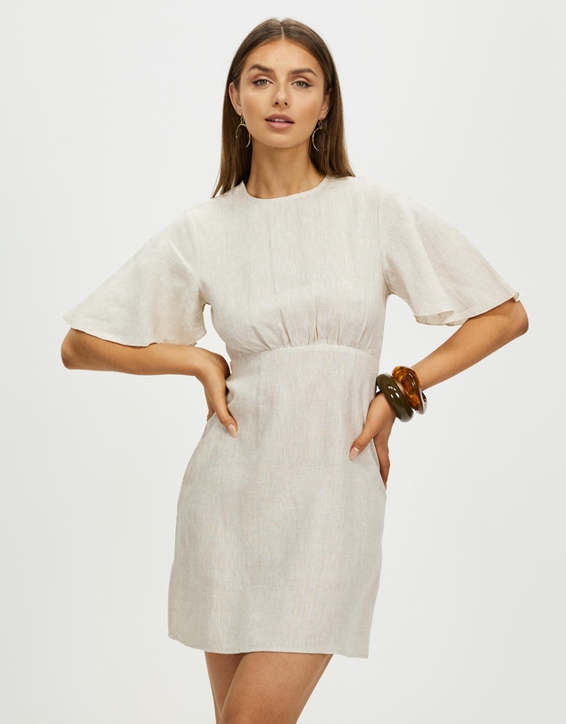 Fleur Linen Mini Dress by Atmos&Here for the Iconic